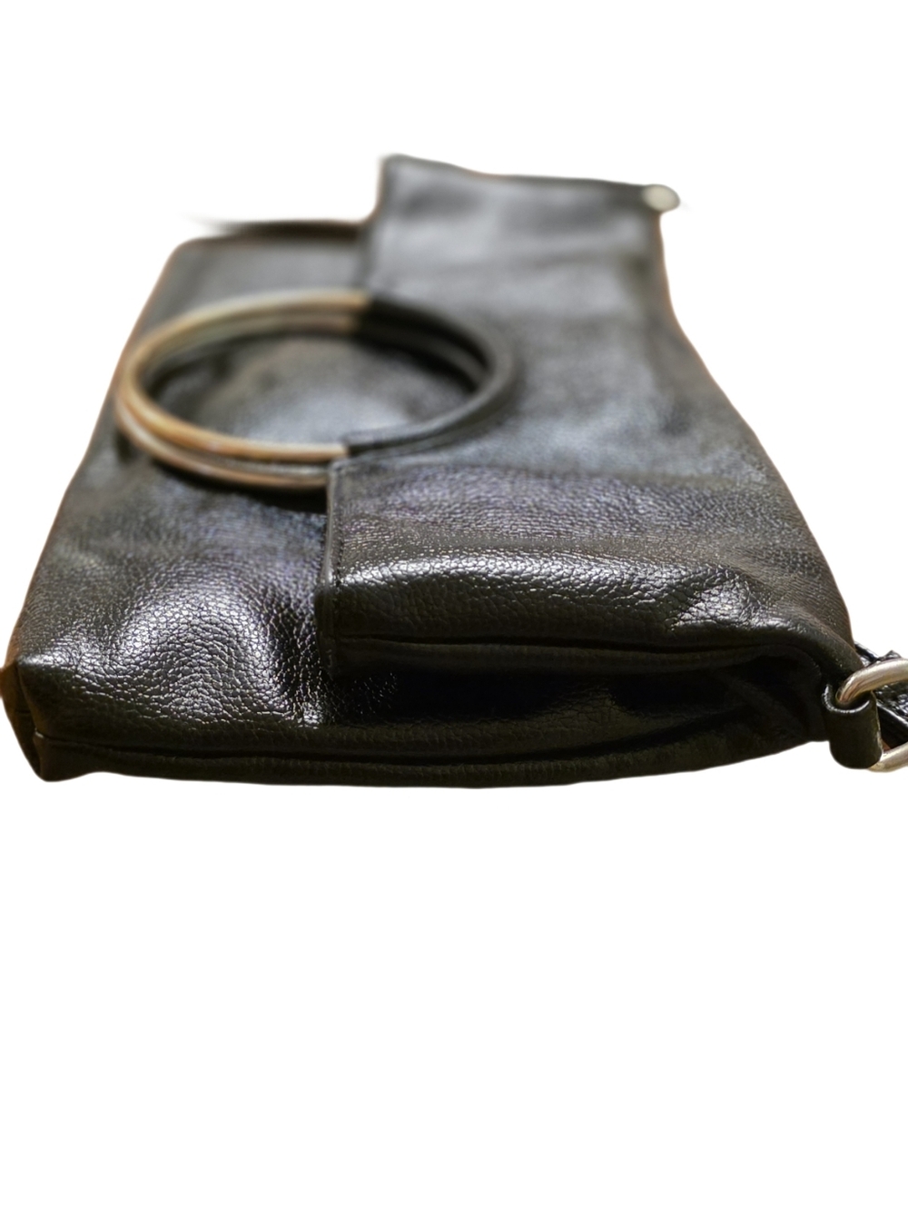 STUNNING Butter-Soft Vegan Leather Fold-Over O-Ring Crossbody Bag/ Clutch - Picture 14 of 16